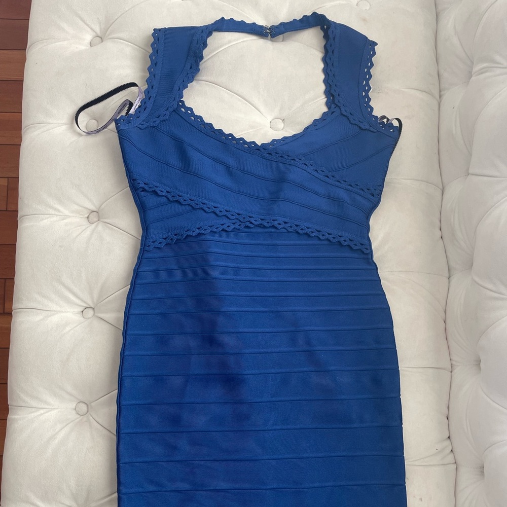 Beautiful sapphire blue, Herve Leger dress